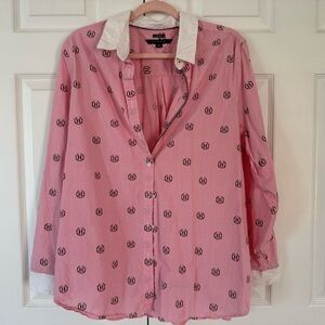 Tommy Hilfiger Pink and White Striped Shirt